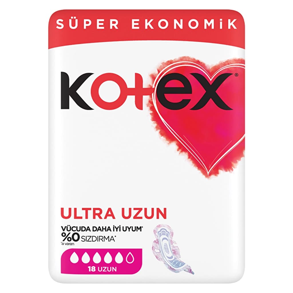 Kotex Ultra Uzun Hijyenik Ped Uzun 18’li Süper Ekonomik