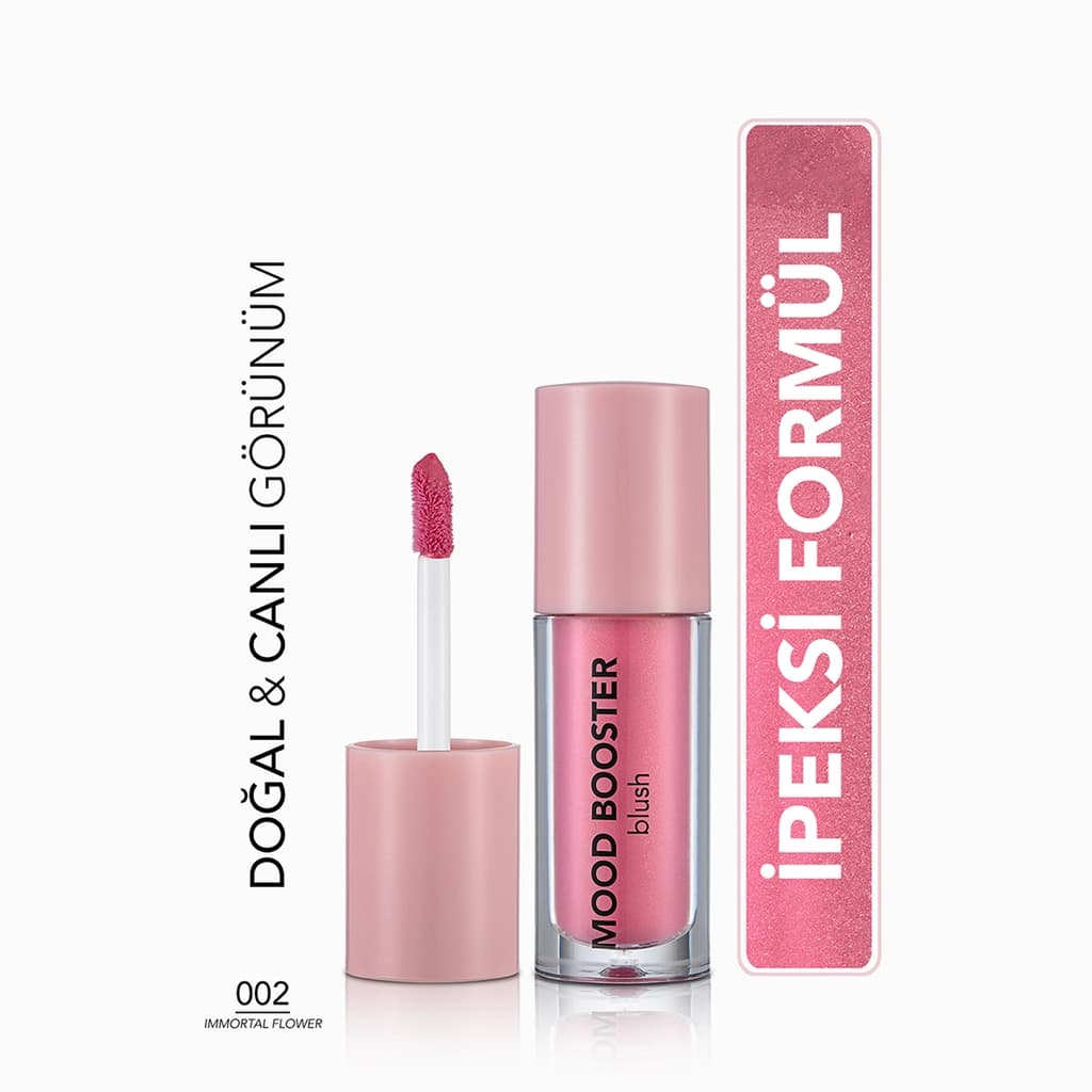 Flormar Mood Booster Yoğun Renk Veren Doğal Işıltılı Allık 002 Immortal Flower