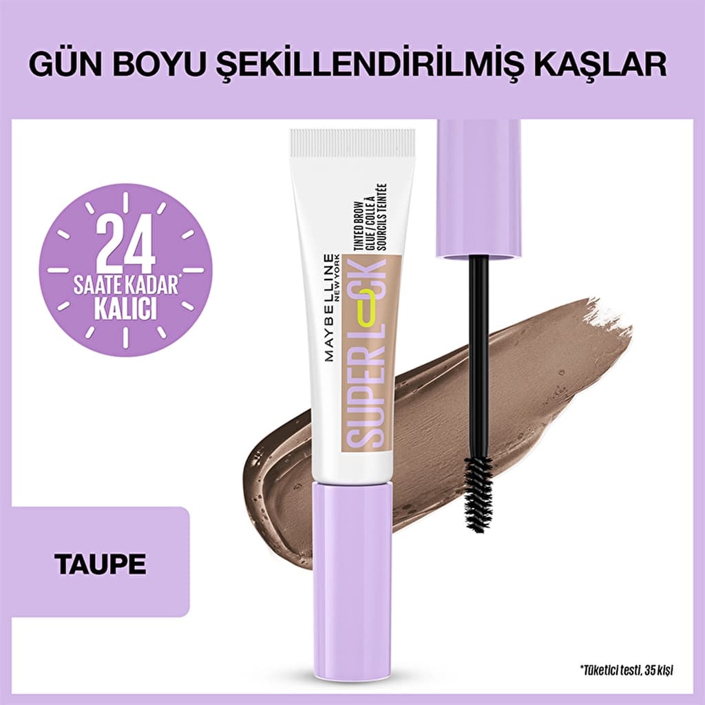 Maybelline New York Super Lock Brow Glue Kaş Sabitleyici Maskara Taupe