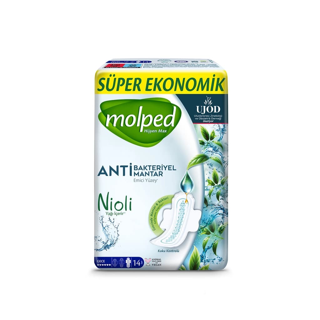 Molped Hijyen Max Süper Eco Gece Hijyenik Ped 14'lü